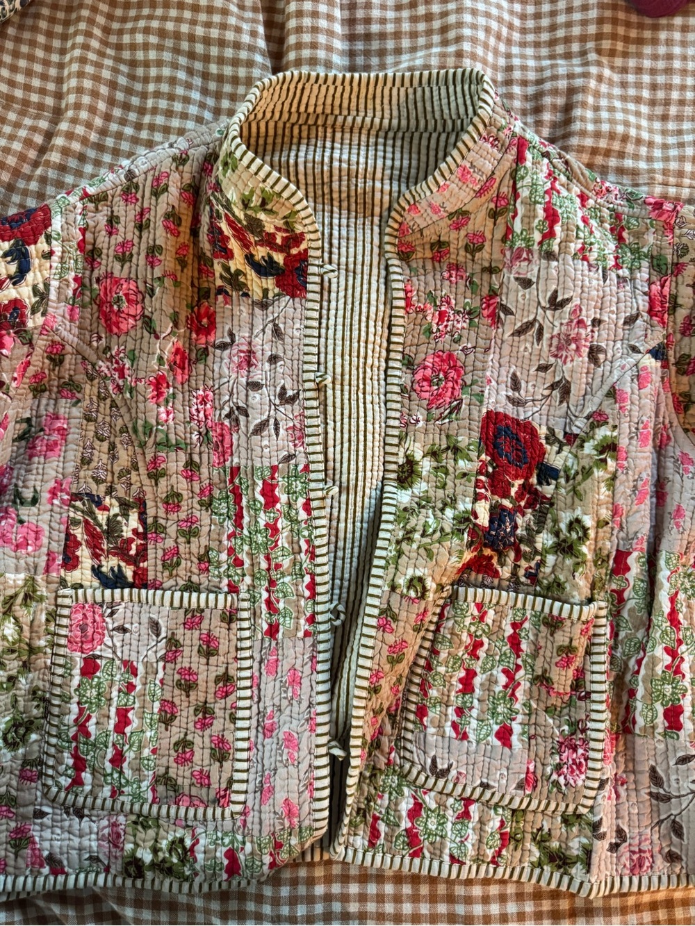 Cottagecore Floral Patchwork Quilted Crop Jacket